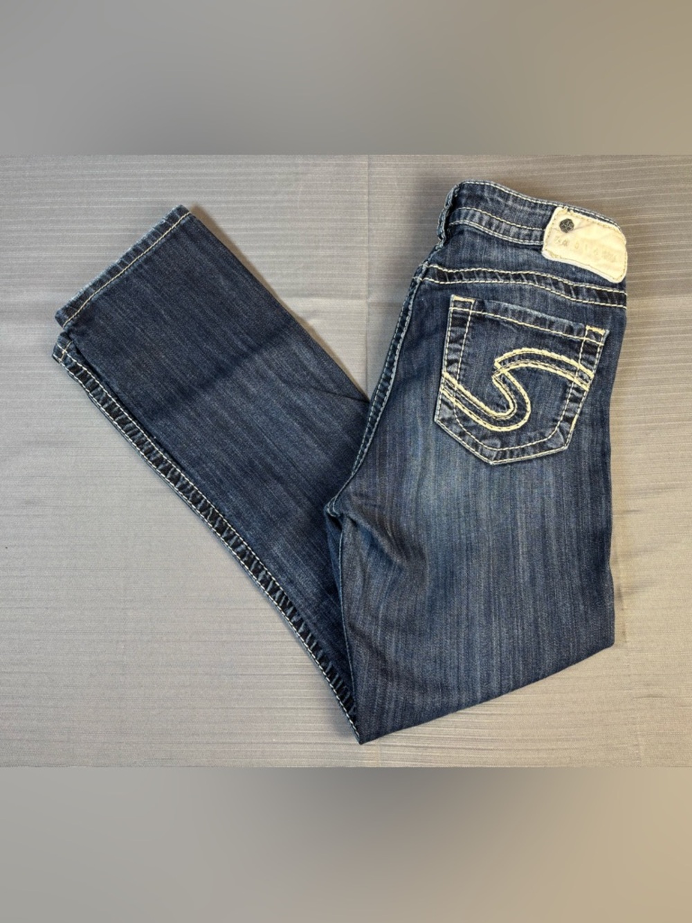 Silver Jeans Co Natsuki Capri Jeans Women’s W28 Bootcut Y2K Thick Stitch Denim